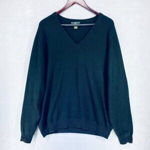 Charter Club Cashmere Sweater Mens L Black Knit V Neck Minimalist Luxury
